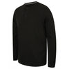 Front Row Men's Black Washed Long Sleeve Henley T-Shirt