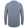 Front Row Men's Blue Marl Washed Long Sleeve Henley T-Shirt