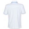 Front Row Men's White/Sky Contrast Cotton Pique Polo Shirt