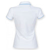 Front Row Women's White/Sky Contrast Cotton Pique Polo Shirt