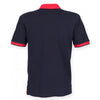 Front Row Men's Navy/Red Diagonal Stripe Cotton Pique Polo Shirt