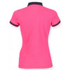 Front Row Women's Bright Pink/Navy Diagonal Stripe Cotton Pique Polo Shirt