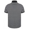 Front Row Men's Navy/White Striped Jersey Polo Shirt