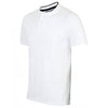 Front Row Men's White/Bright Navy Stand Collar Stretch Polo Shirt