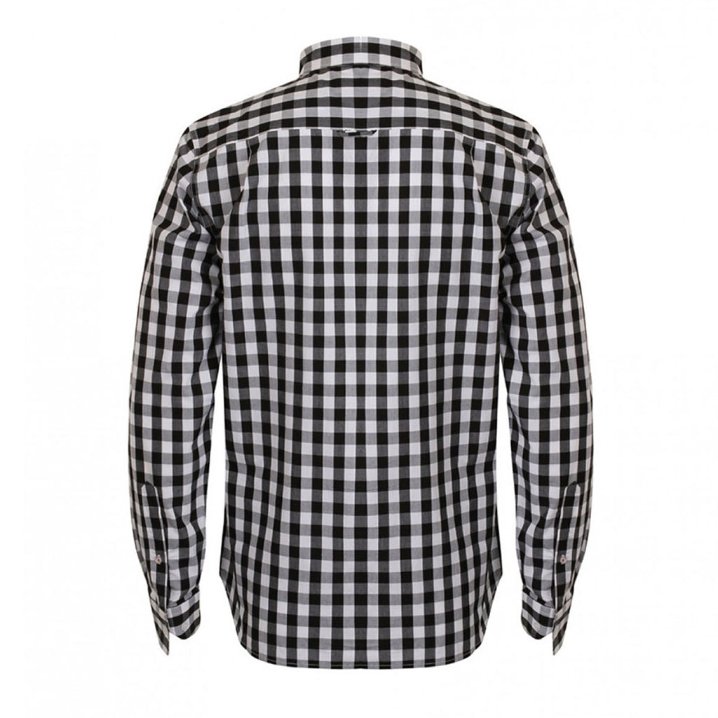 Front Row Men's Black Long Sleeve Checked Cotton Shirt