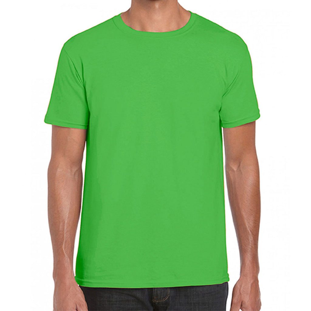 Gildan Men's Electric Green SoftStyle Ringspun T-Shirt