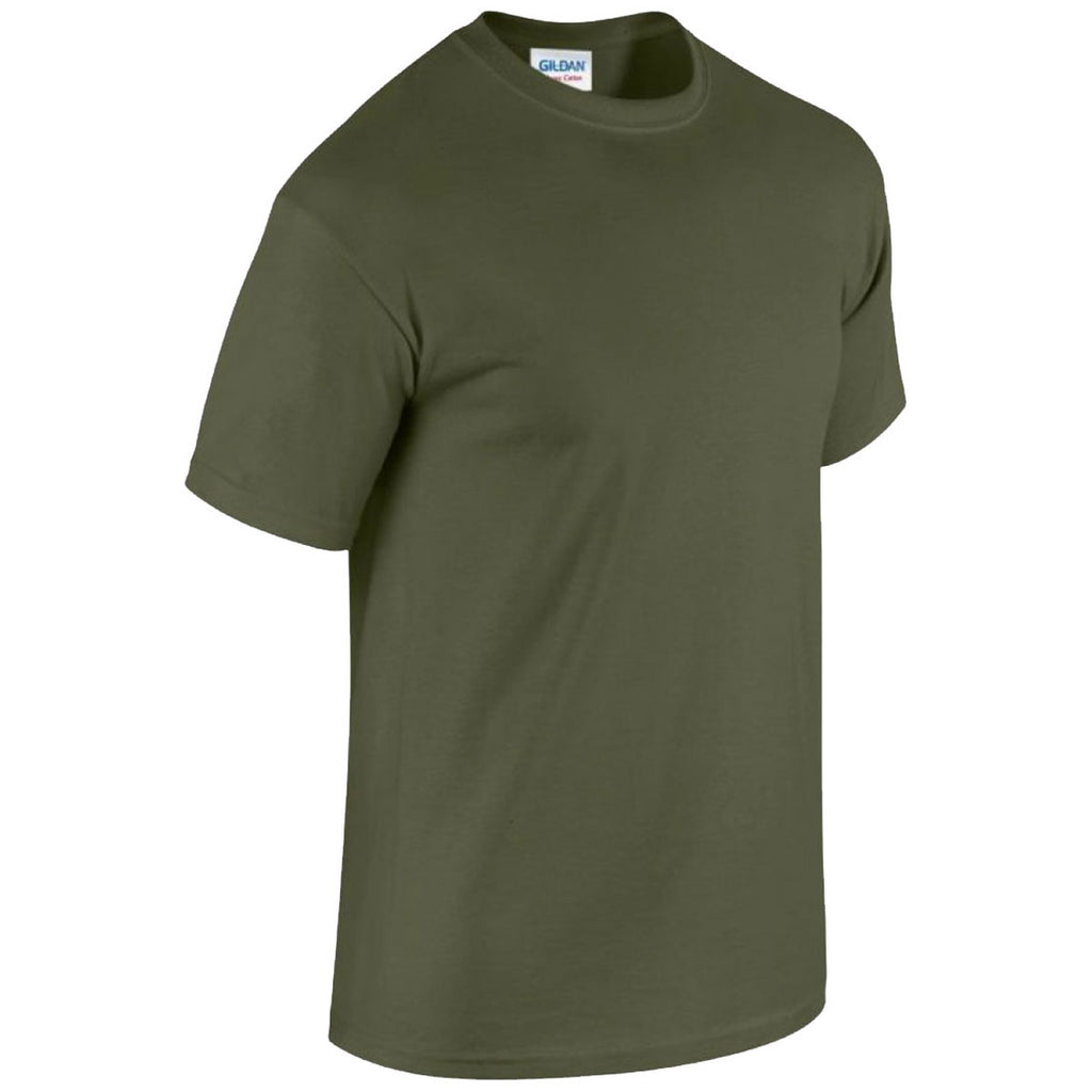 Gildan Men's Military Green Heavy Cotton T-Shirt