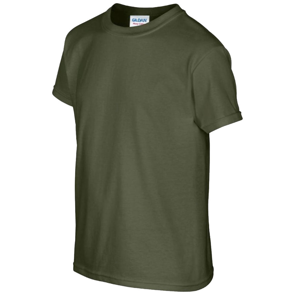 Gildan Youth Military Green Heavy Cotton T-Shirt