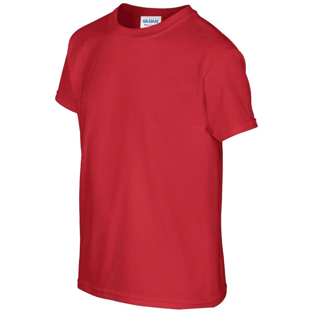 Gildan Youth Red Heavy Cotton T-Shirt