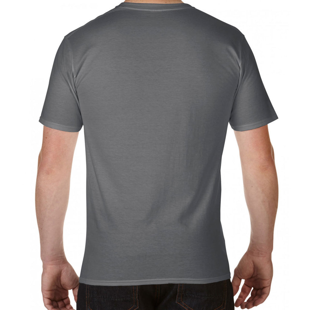 Gildan Men's Charcoal Premium Cotton V Neck T-Shirt