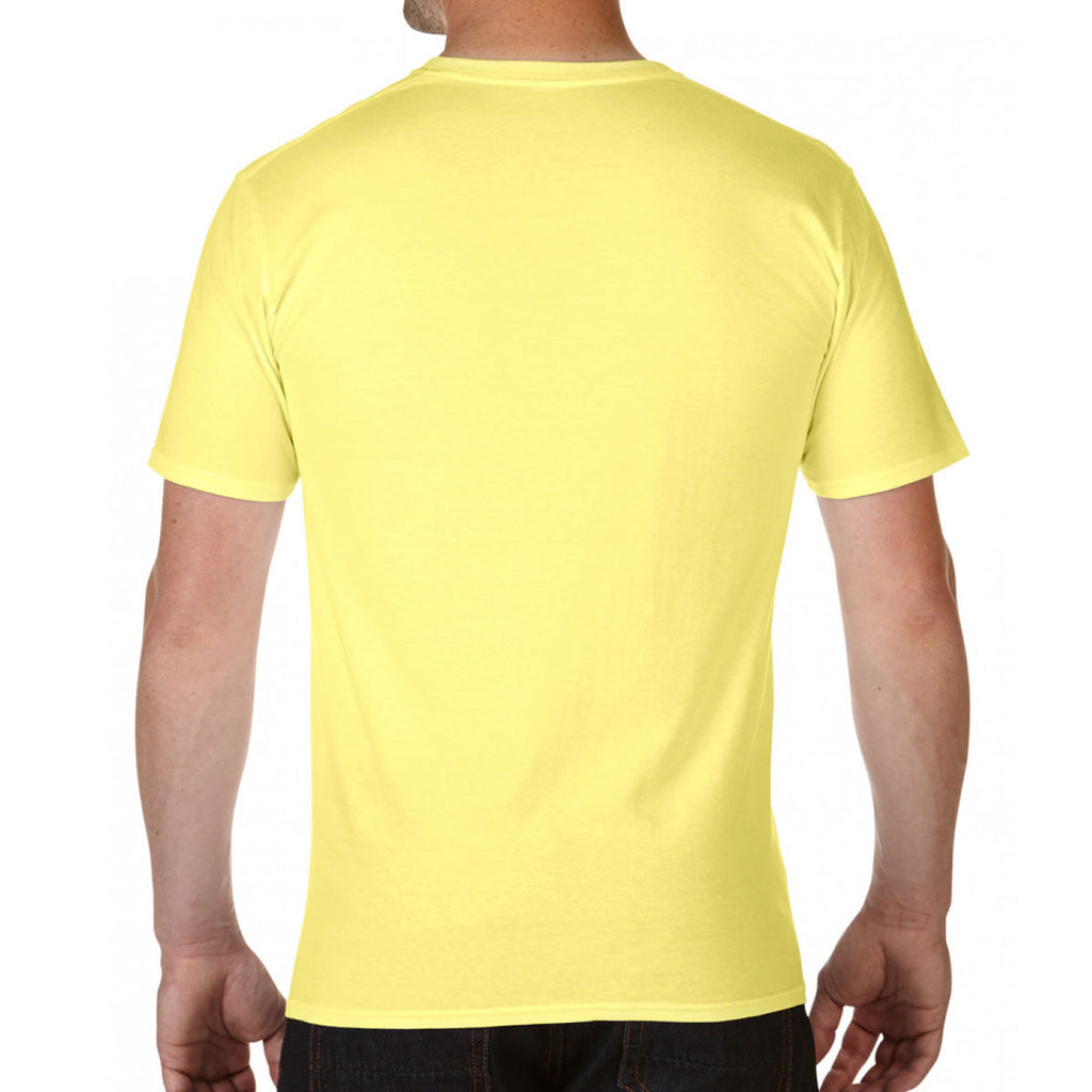 Gildan Men's Cornsilk Premium Cotton V Neck T-Shirt