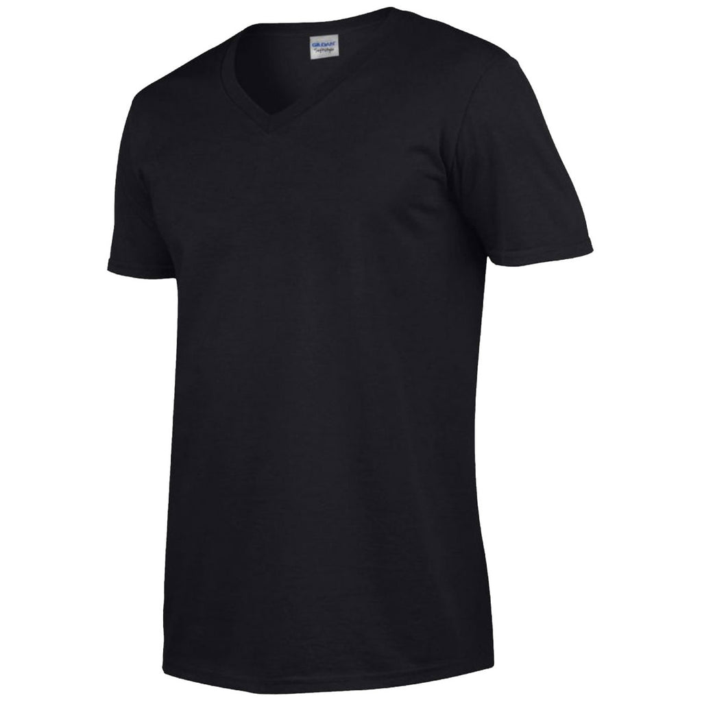 Gildan Men's Black SoftStyle V Neck T-Shirt