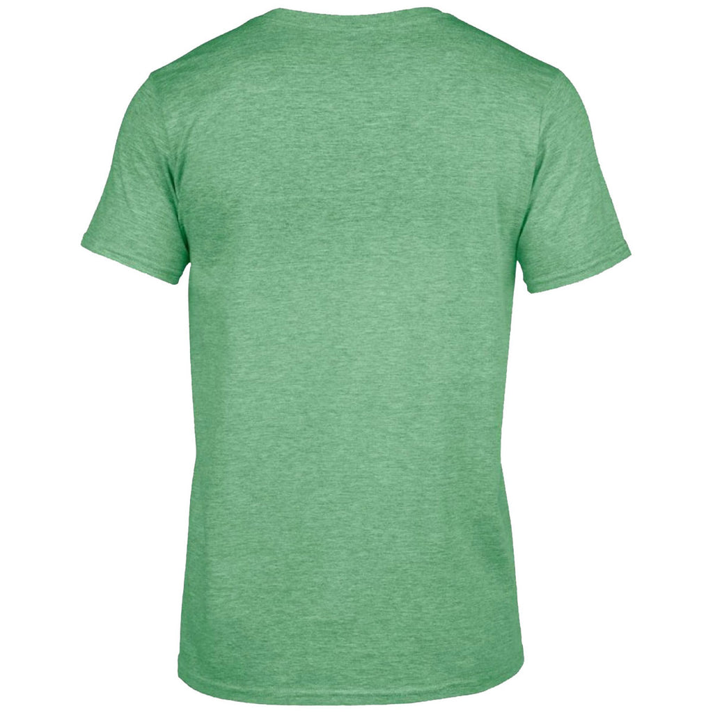 Gildan Men's Heather Irish Green SoftStyle V Neck T-Shirt