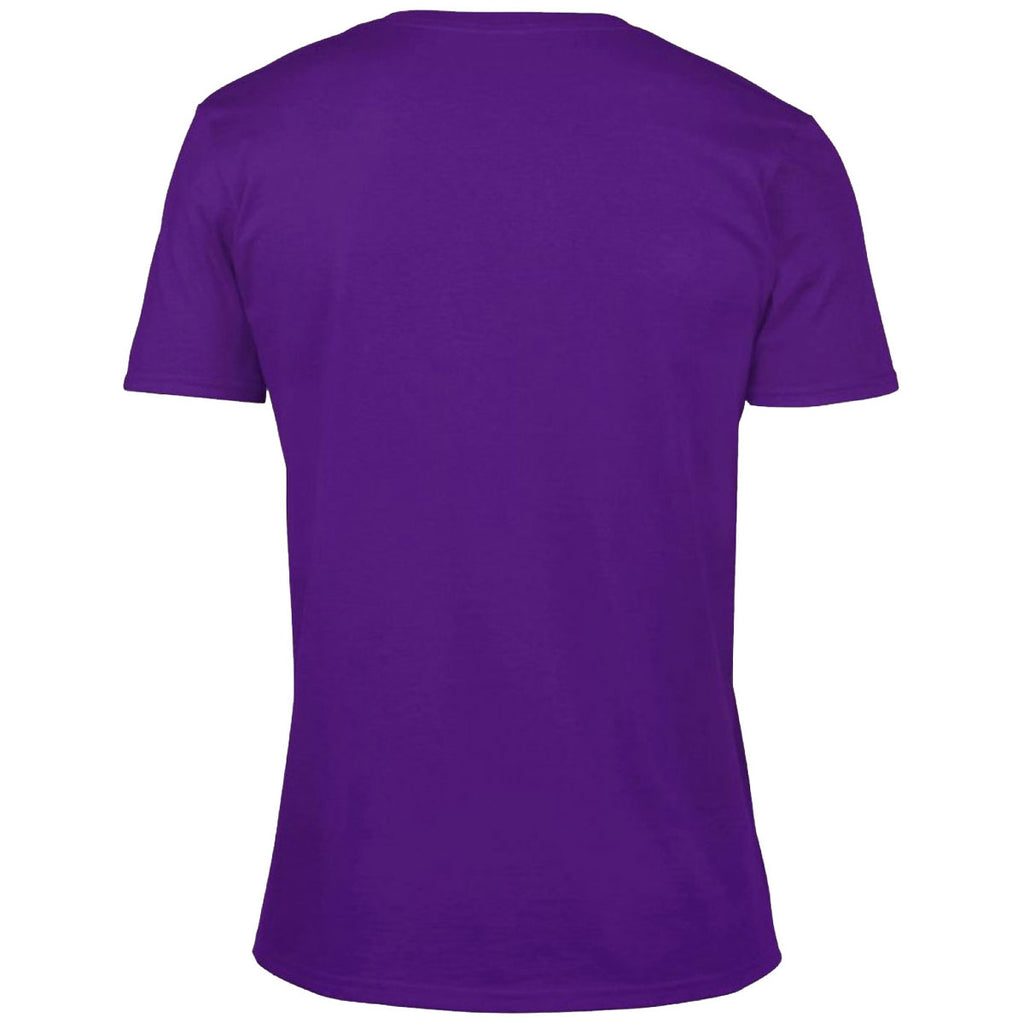 Gildan Men's Purple SoftStyle V Neck T-Shirt