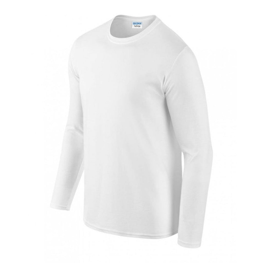Gildan Men's White SoftStyle Long Sleeve T-Shirt