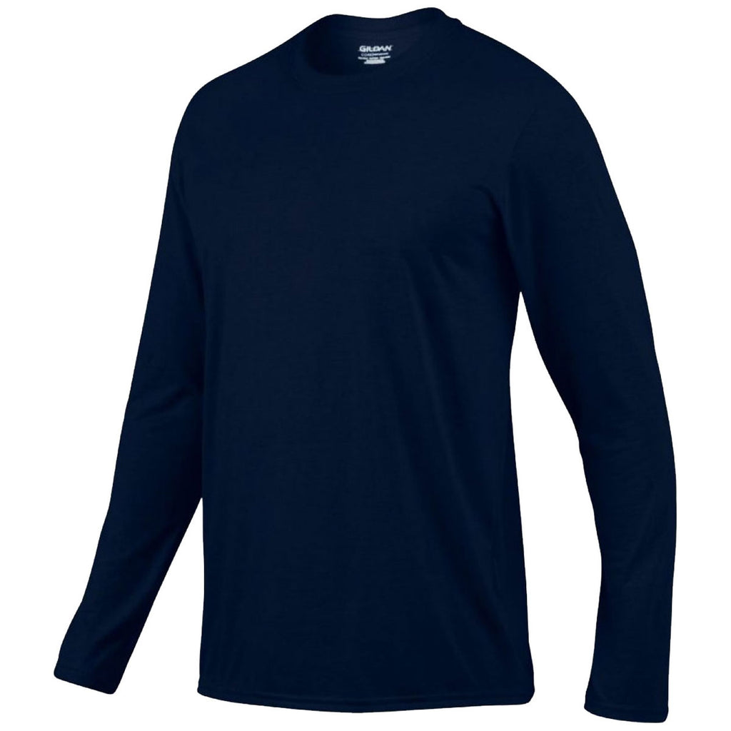 Gildan Men's Navy Performance Long Sleeve T-Shirt