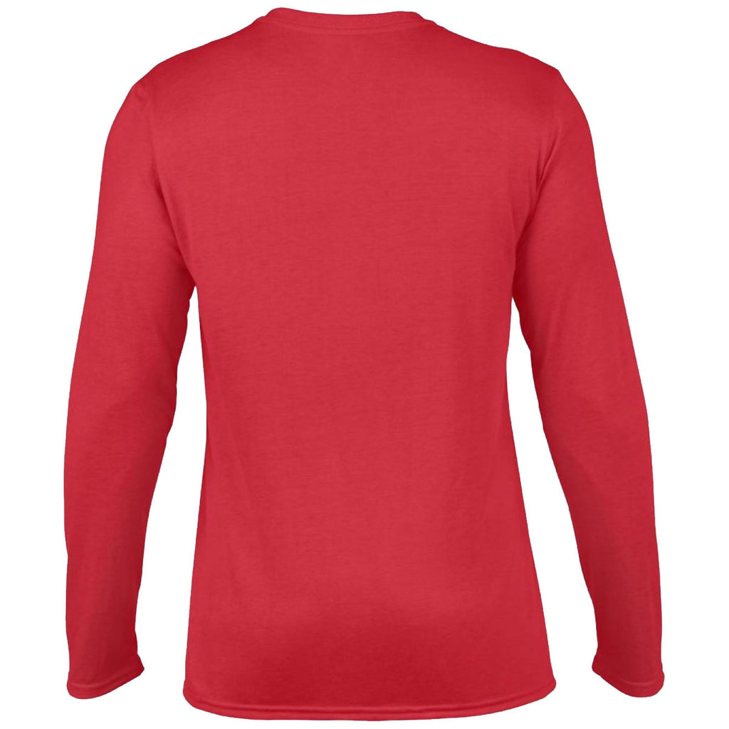 Gildan Men's Red Performance Long Sleeve T-Shirt