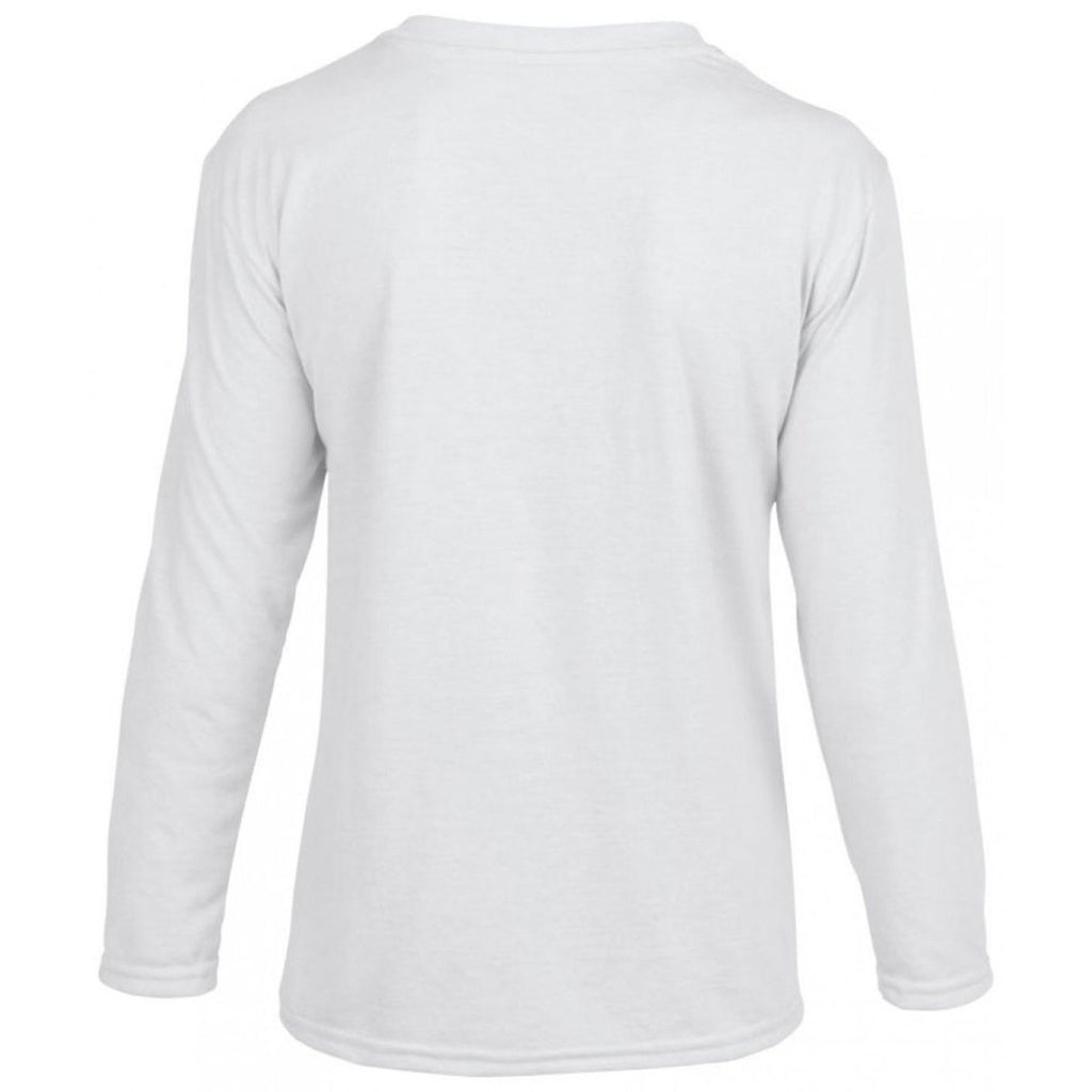 Gildan Youth White Performance Long Sleeve T-Shirt