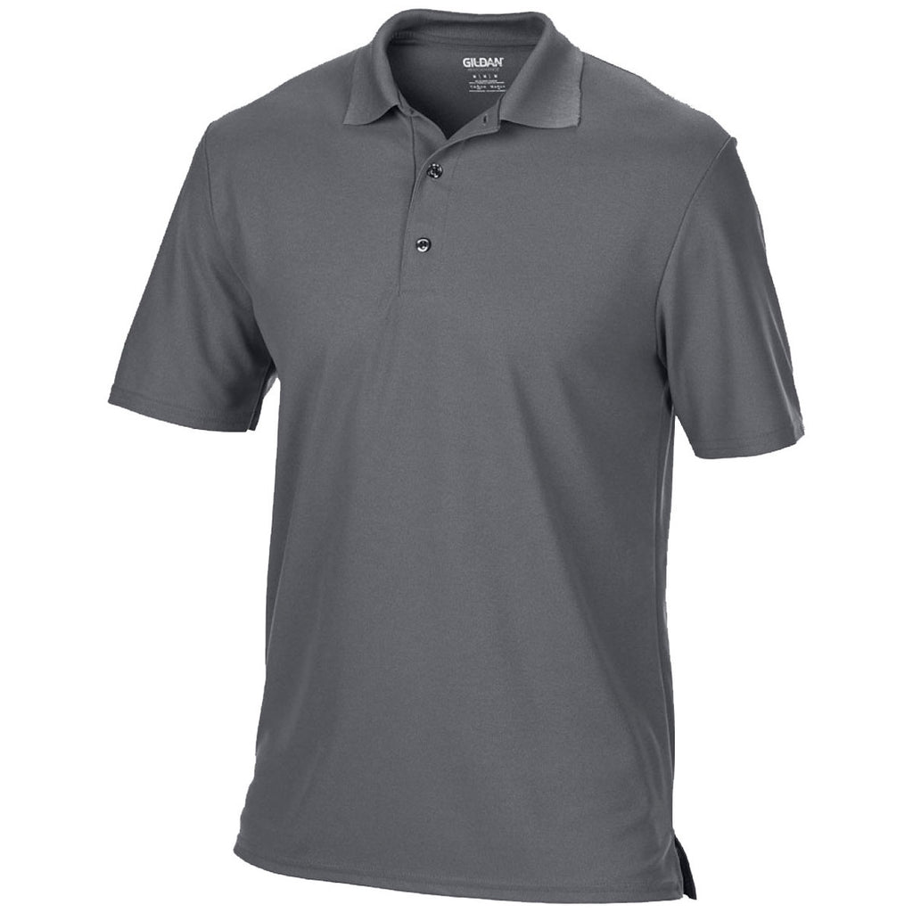 Gildan Men's Charcoal Performance Double Pique Polo Shirt