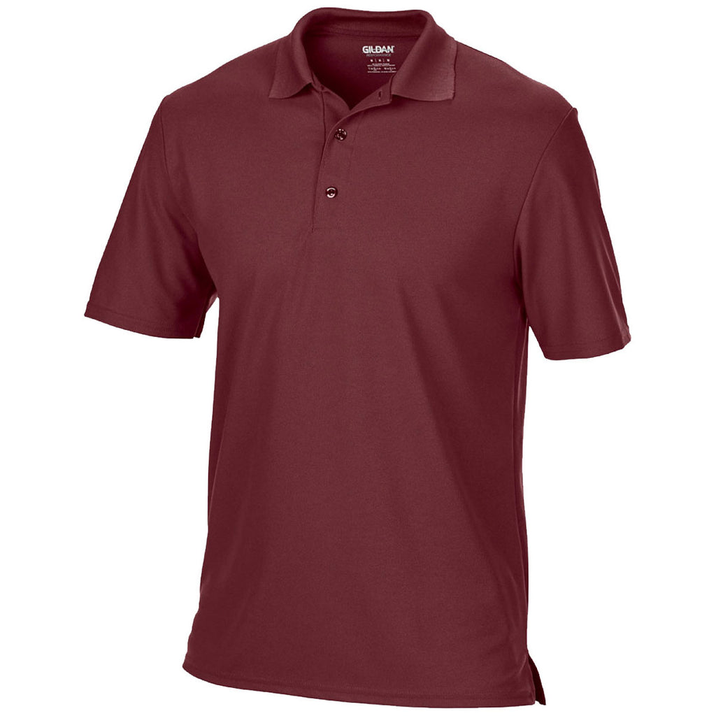 Gildan Men's Maroon Performance Double Pique Polo Shirt