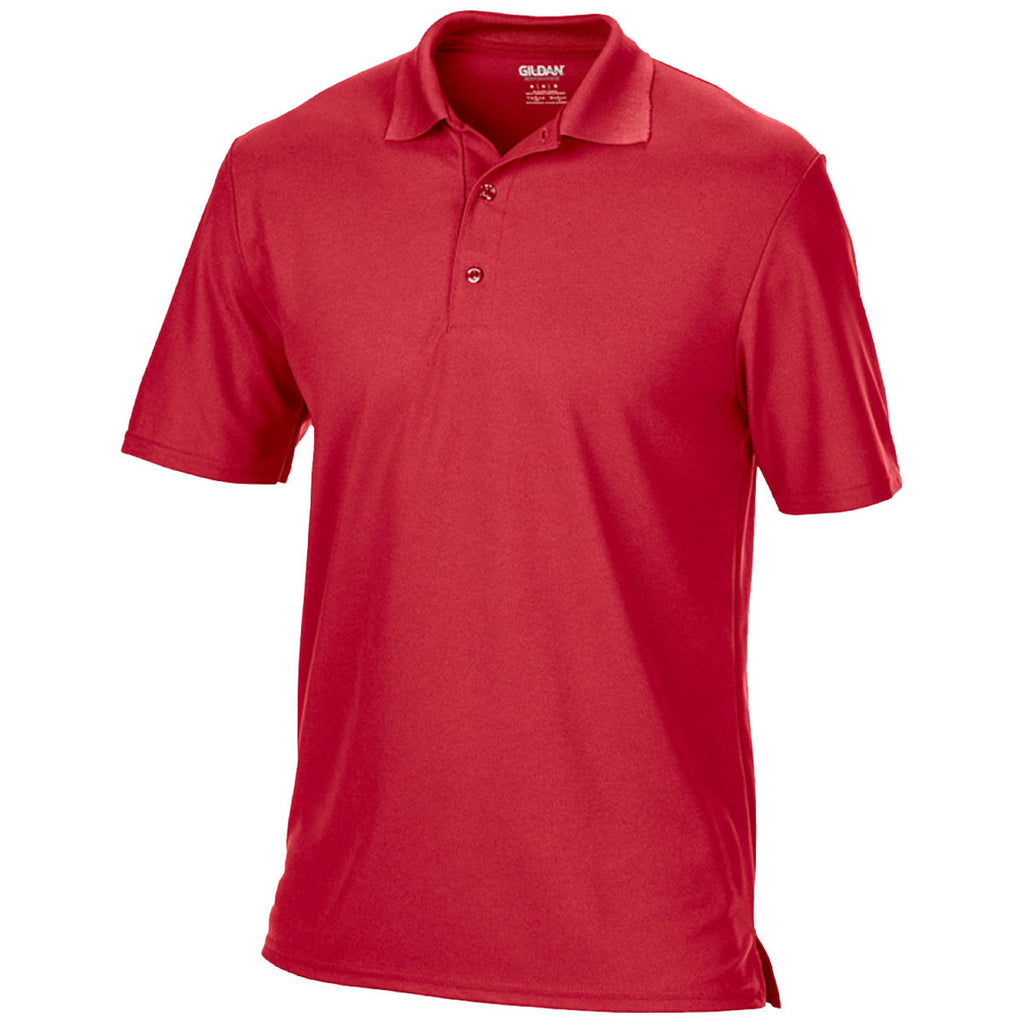 Gildan Men's Red Performance Double Pique Polo Shirt