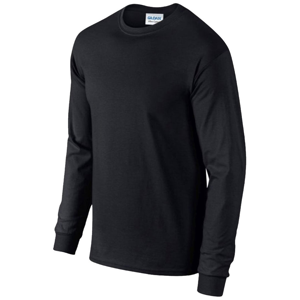 Gildan Men's Black Ultra Cotton Long Sleeve T-Shirt