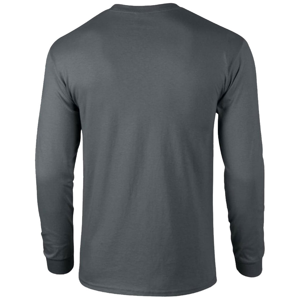 Gildan Men's Charcoal Ultra Cotton Long Sleeve T-Shirt