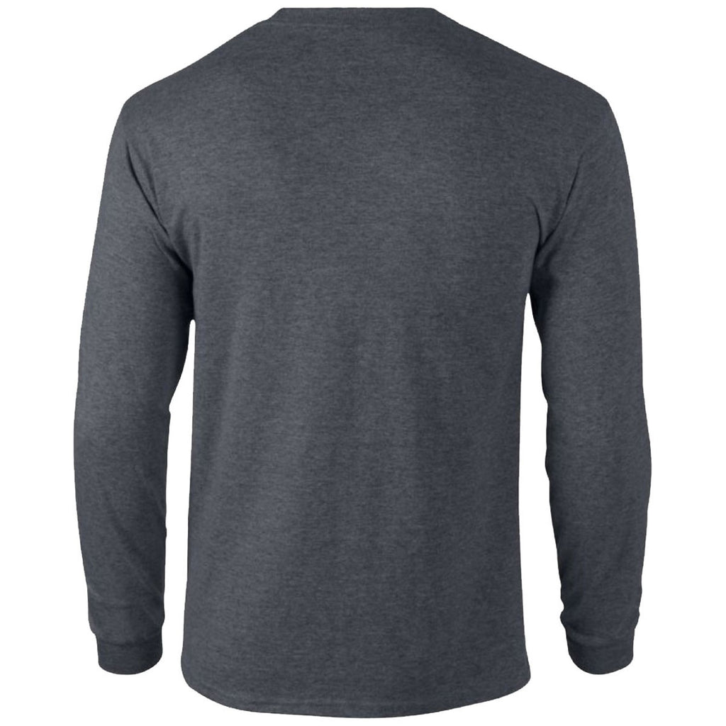 Gildan Men's Dark Heather Ultra Cotton Long Sleeve T-Shirt