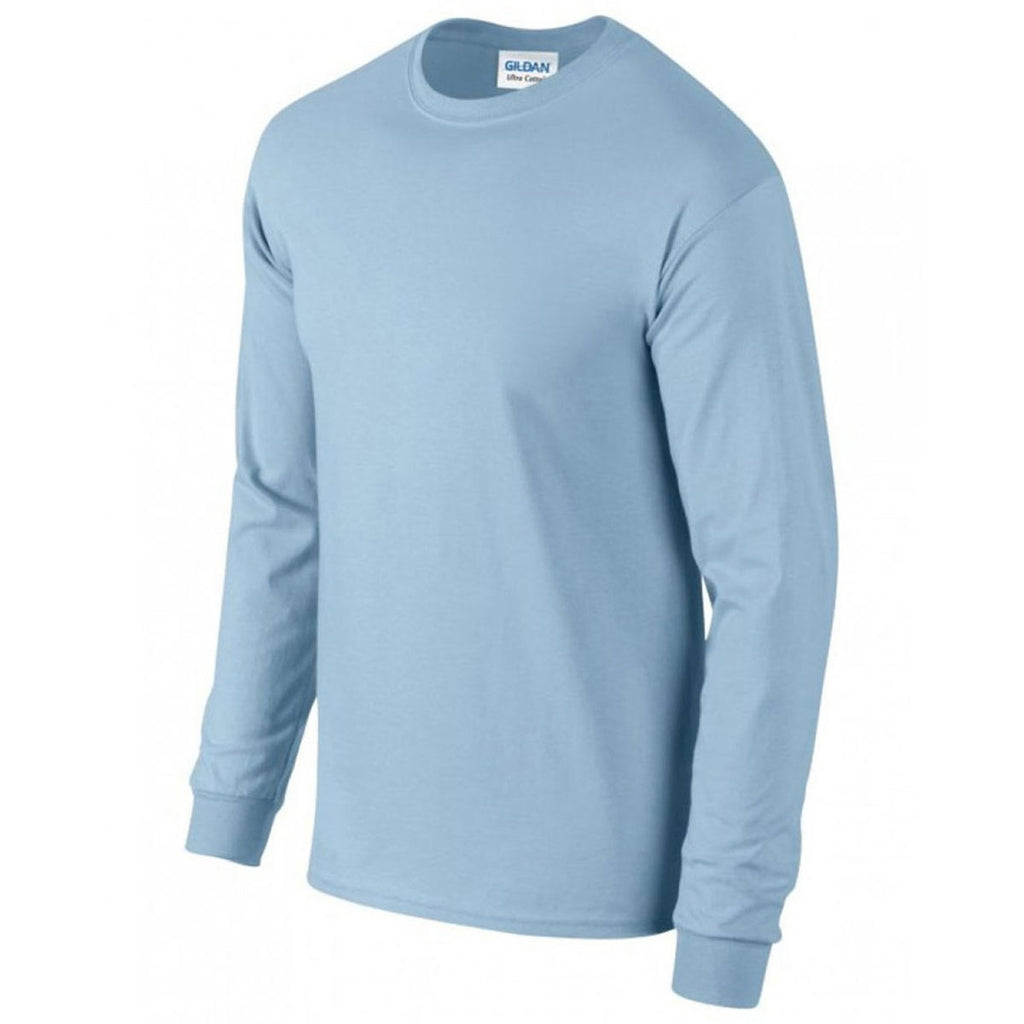 Gildan Men's Light Blue Ultra Cotton Long Sleeve T-Shirt