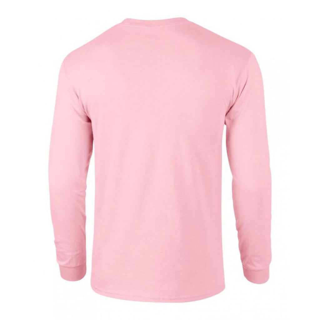 Gildan Men's Light Pink Ultra Cotton Long Sleeve T-Shirt