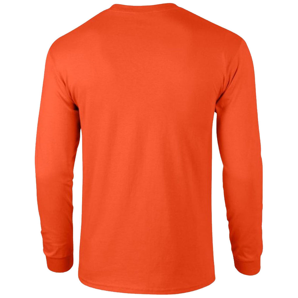 Gildan Men's Orange Ultra Cotton Long Sleeve T-Shirt