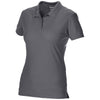 Gildan Women's Charcoal Performance Double Pique Polo Shirt