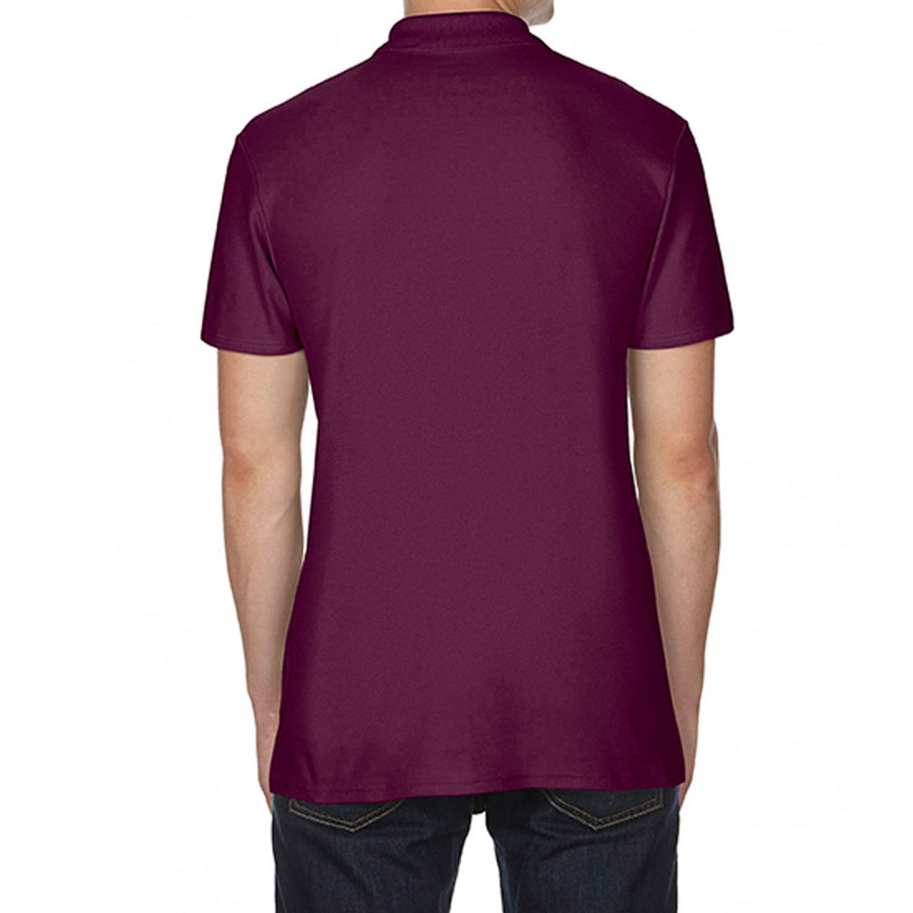 Gildan Men's Maroon SoftStyle Double Pique Polo Shirt