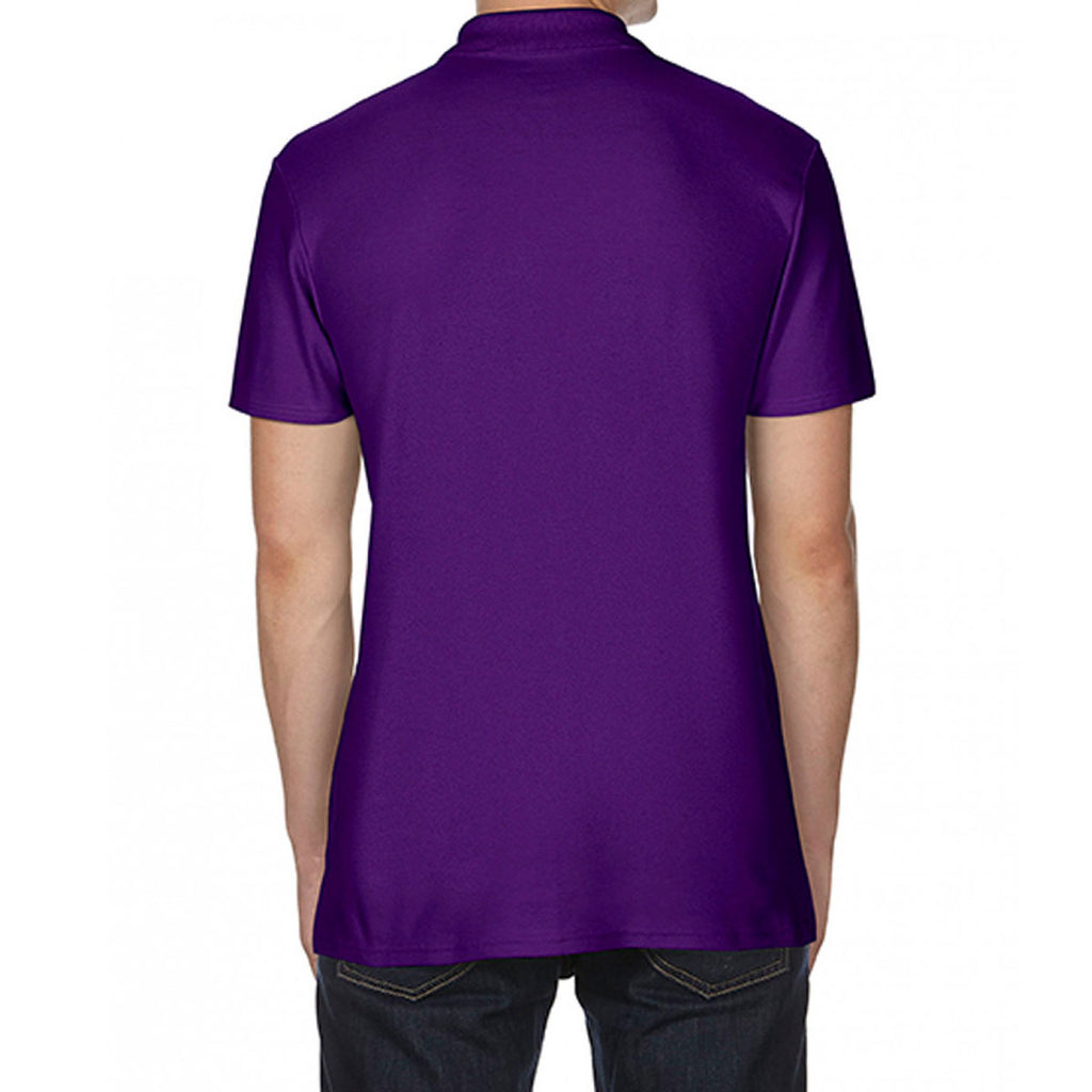 Gildan Men's Purple SoftStyle Double Pique Polo Shirt