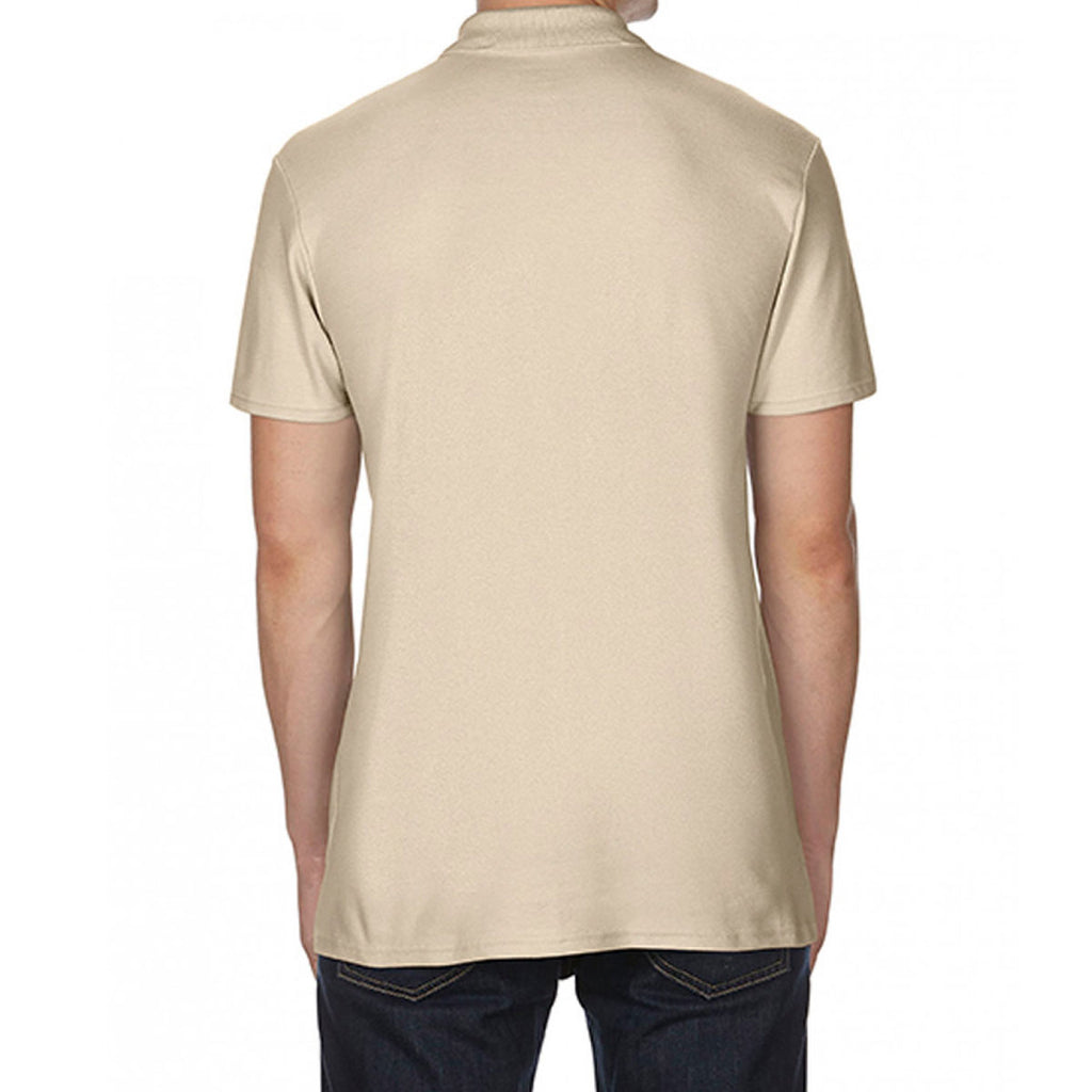 Gildan Men's Sand SoftStyle Double Pique Polo Shirt