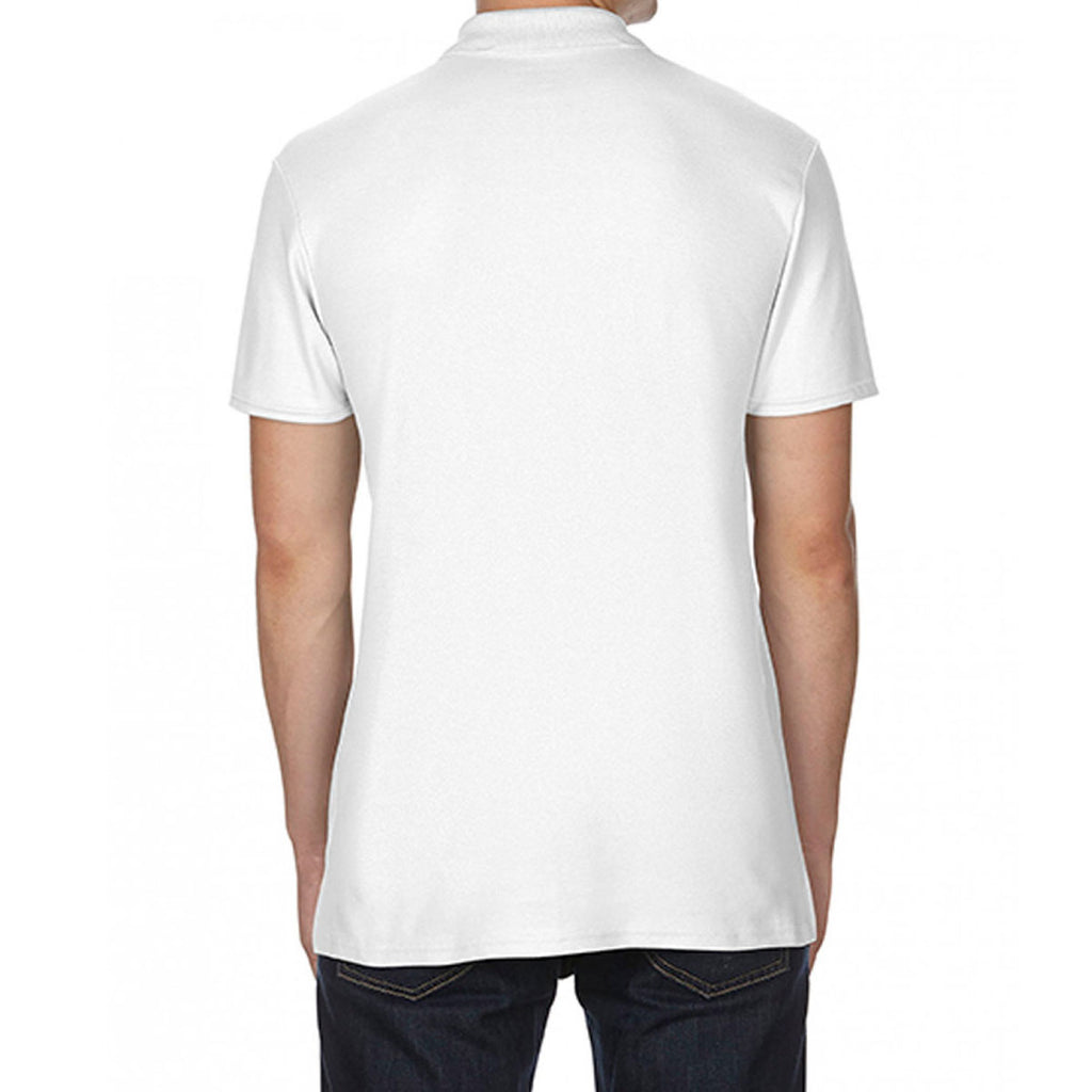 Gildan Men's White SoftStyle Double Pique Polo Shirt