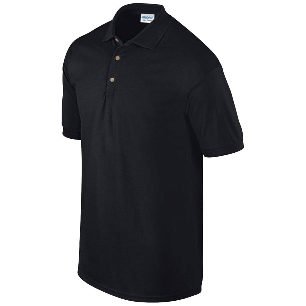 Gildan Men's Black Ultra Cotton Pique Polo Shirt