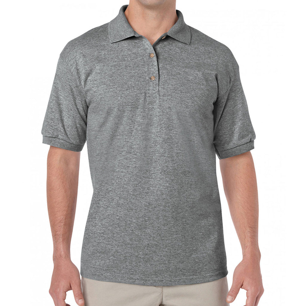 Gildan Men's Graphite Heather DryBlend Jersey Polo Shirt
