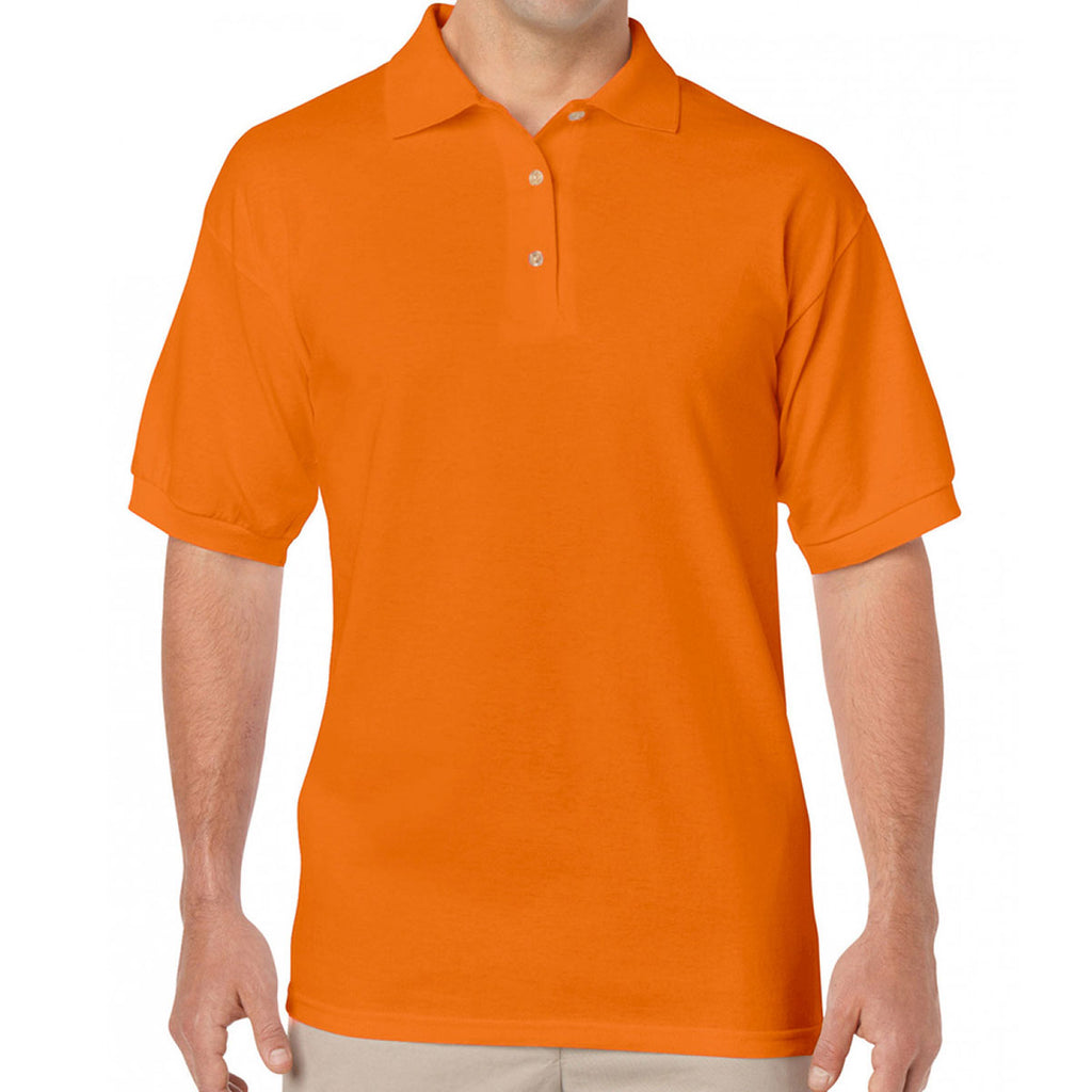 Gildan Men's Safety Orange DryBlend Jersey Polo Shirt