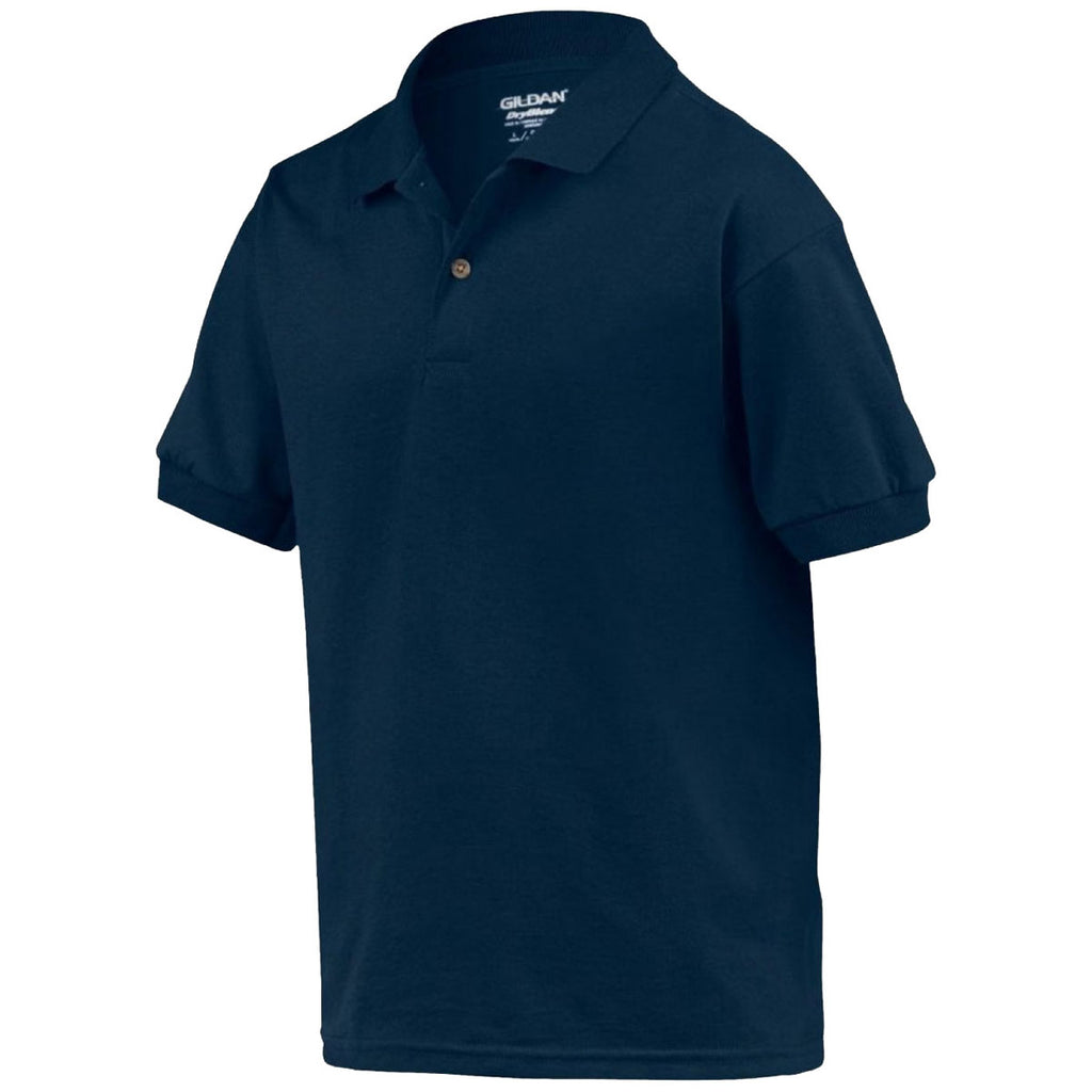 Gildan Youth Navy DryBlend Jersey Polo Shirt