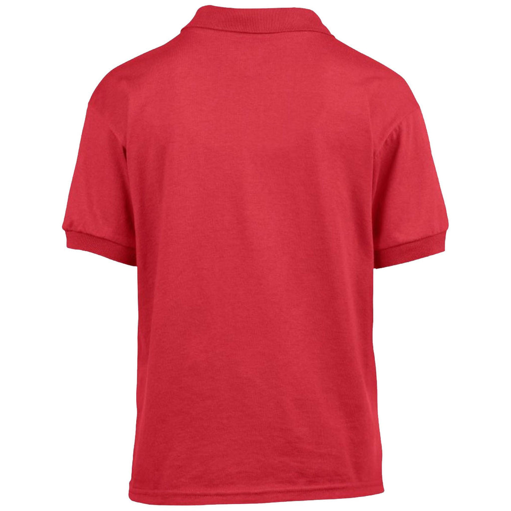 Gildan Youth Red DryBlend Jersey Polo Shirt