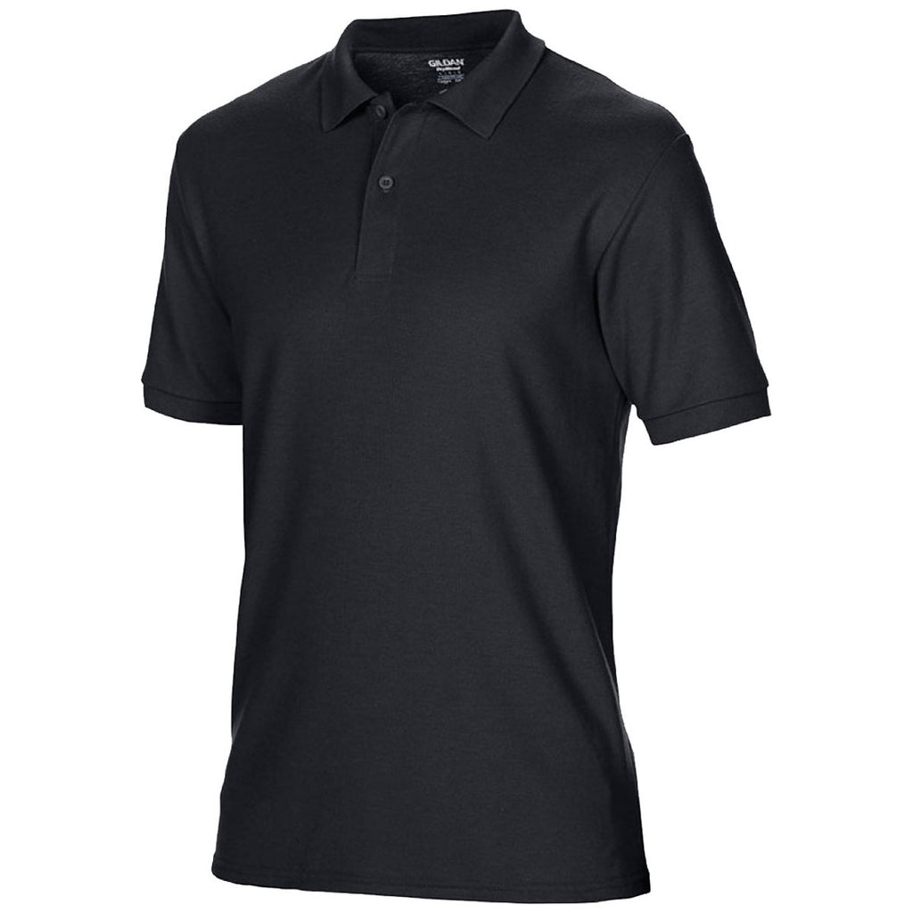 Gildan Men's Black DryBlend Double Pique Polo Shirt