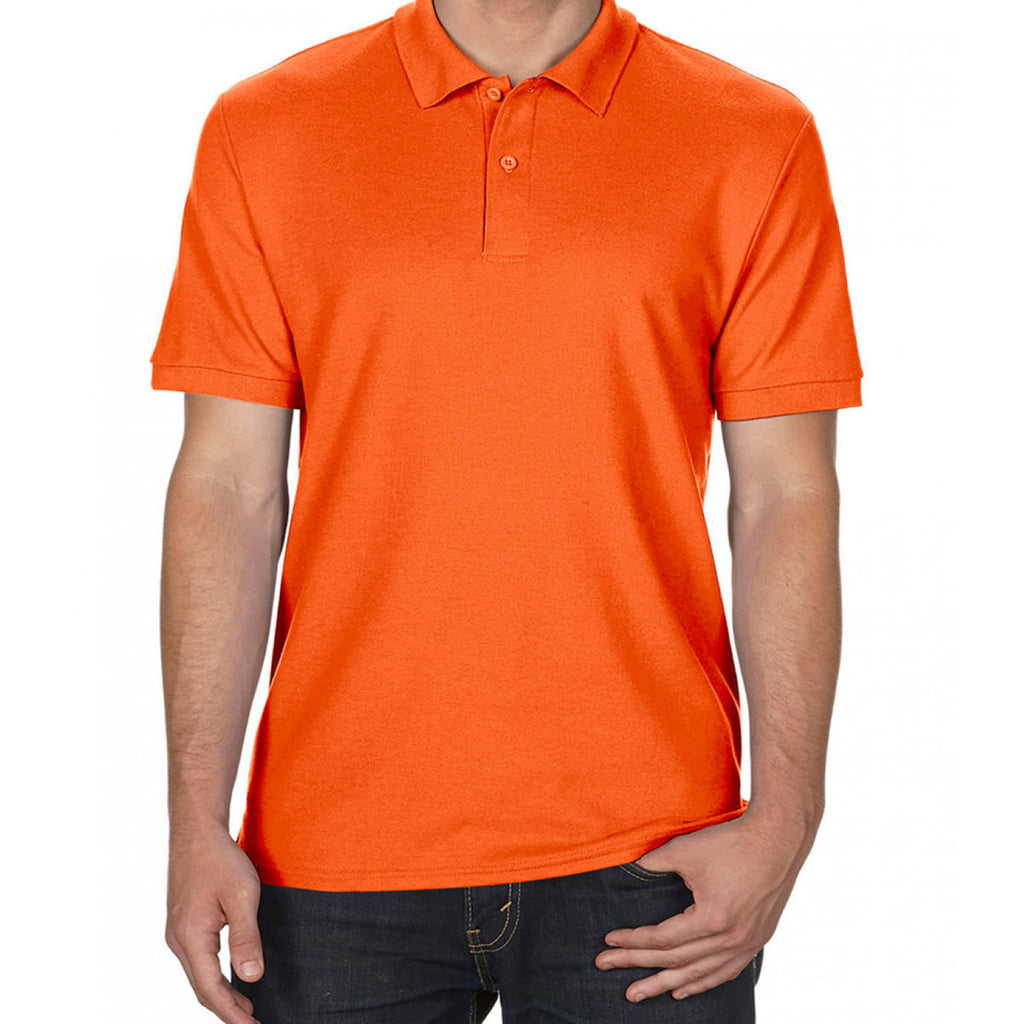 Gildan Men's Orange DryBlend Double Pique Polo Shirt