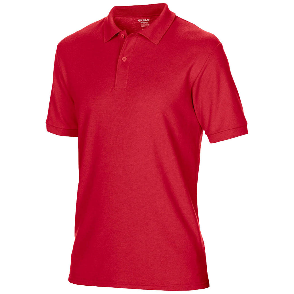Gildan Men's Red DryBlend Double Pique Polo Shirt