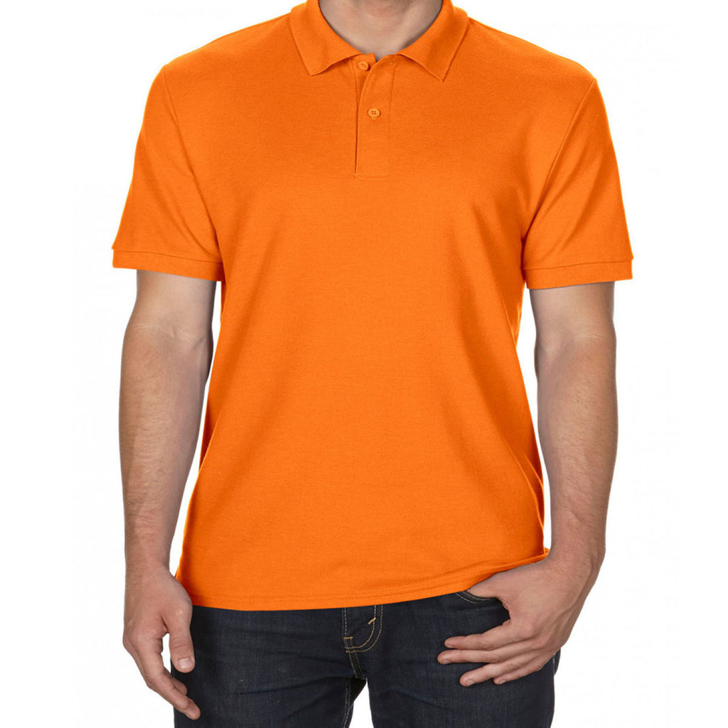 Gildan Men's Safety Orange DryBlend Double Pique Polo Shirt
