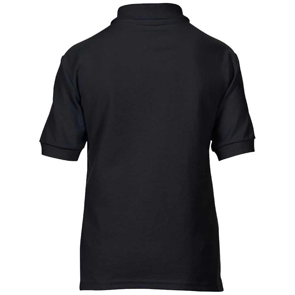 Gildan Youth Black DryBlend Double Pique Polo Shirt