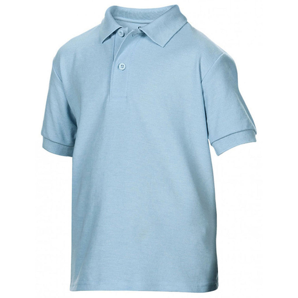 Gildan Youth Light Blue DryBlend Double Pique Polo Shirt