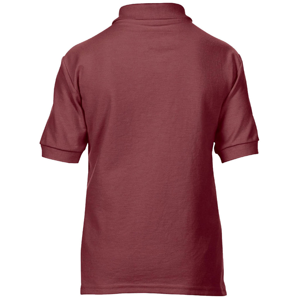 Gildan Youth Maroon DryBlend Double Pique Polo Shirt