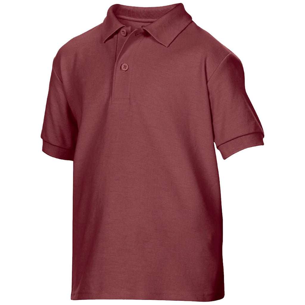Gildan Youth Maroon DryBlend Double Pique Polo Shirt