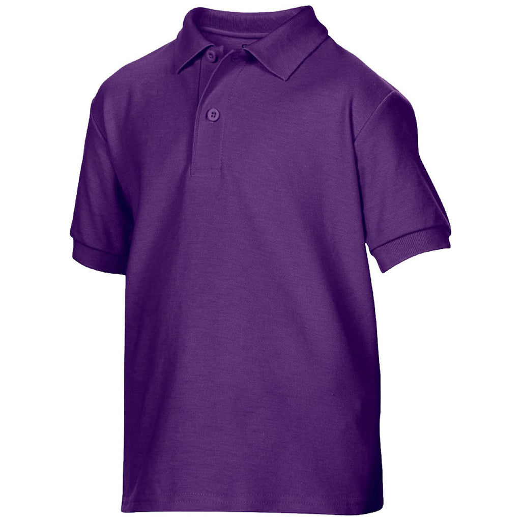 Gildan Youth Purple DryBlend Double Pique Polo Shirt